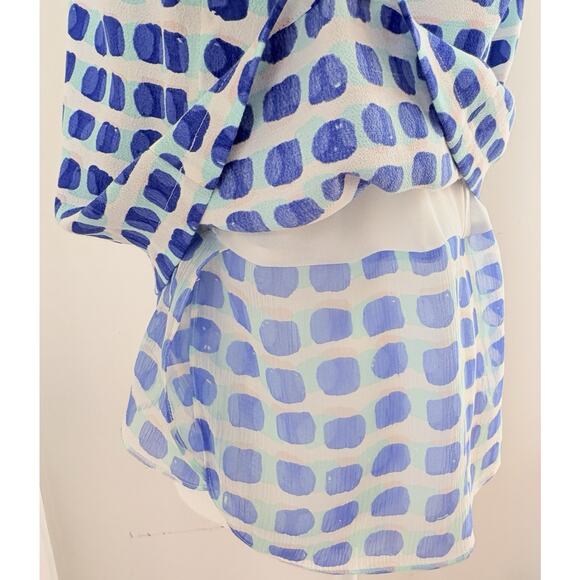 KATE SPADE Layered Sleeveless Top Silk Viscose Watercolor Dots Coastal Preppy S - Picture 8 of 12